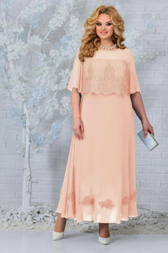 Вечернее платье Ninele 5850 персик в наличии с примеркой