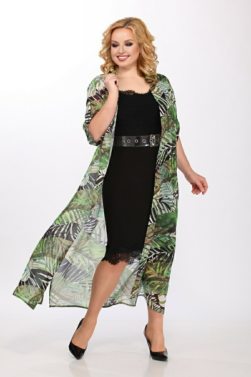Картинка Костюм женский (блузон, платье+ремень) от магазина женской одежды LaTaDa