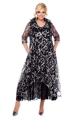 Картинка Комплект вечерний (нижнее платье, верхнее платье) от интернет-магазина женской одежды LaTaDa