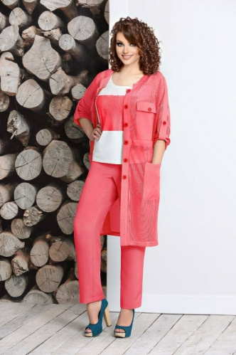 Картинка Костюм женский тройка (кардиган, блуза, брюки) от интернет-магазина женской одежды LaTaDa