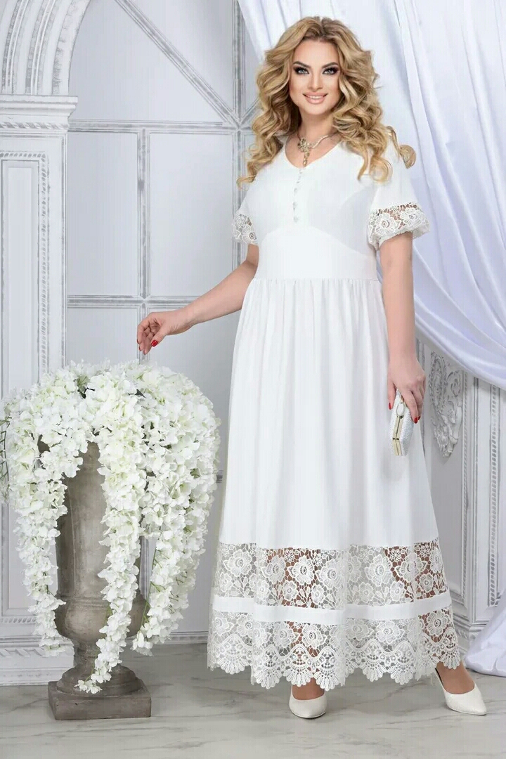 Платье Ninele 7329 белое
